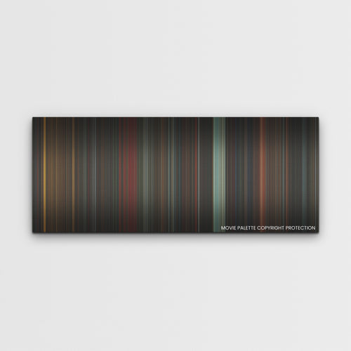 Alien: Romulus color palette canvas print: thousands of thin vertical stripes of color