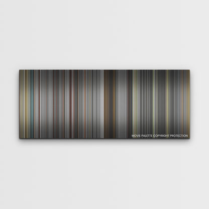 The French Dispatch color palette canvas print: thousands of thin vertical stripes of color