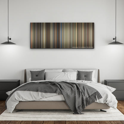 Rebel Moon - Part Two: The Scargiver color palette canvas above a bed, between two black pendant lamps