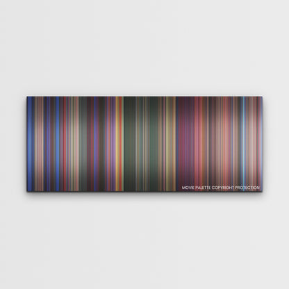 Transformers One color palette canvas print: thousands of thin vertical stripes of color