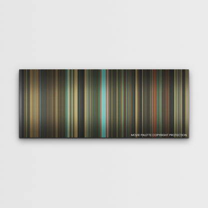 The Iron Claw color palette canvas print: thousands of thin vertical stripes of color