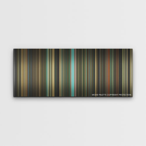 The Iron Claw color palette canvas print: thousands of thin vertical stripes of color