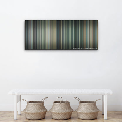 Army of the Dead color palette canvas above a white bench with three woven baskets