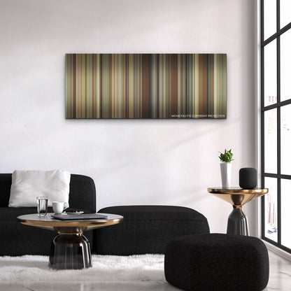 Are You There God? It's Me, Margaret. color palette canvas above a black sofa with a gold-topped table