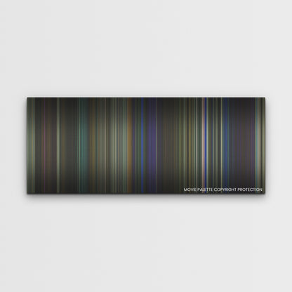 They Cloned Tyrone color palette canvas print: thousands of thin vertical stripes of color
