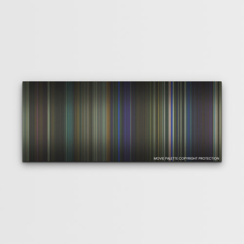 They Cloned Tyrone color palette canvas print: thousands of thin vertical stripes of color