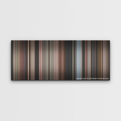 The Woman King color palette canvas print: thousands of thin vertical stripes of color
