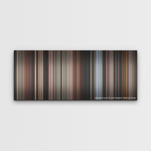 The Woman King color palette canvas print: thousands of thin vertical stripes of color