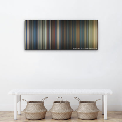 The Expendables 4 color palette canvas above a white bench with three woven baskets