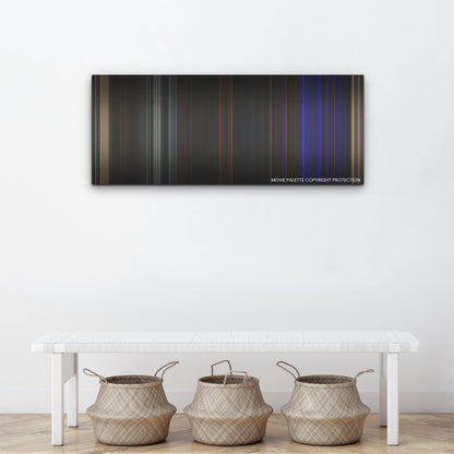 Fear Street: Part Three - 1666 color palette canvas above a white bench with three woven baskets