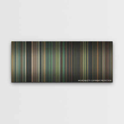 Madame Web color palette canvas print: thousands of thin vertical stripes of color