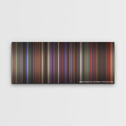 Last Night in Soho color palette canvas print: thousands of thin vertical stripes of color