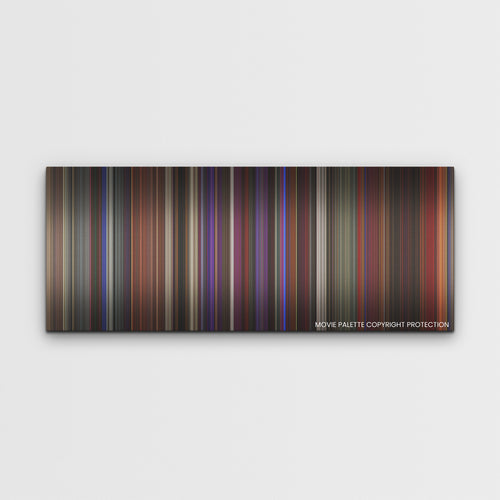Last Night in Soho color palette canvas print: thousands of thin vertical stripes of color