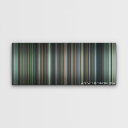 Decision to Leave color palette canvas print: thousands of thin vertical stripes of color