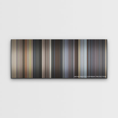 Ghosted color palette canvas print: thousands of thin vertical stripes of color
