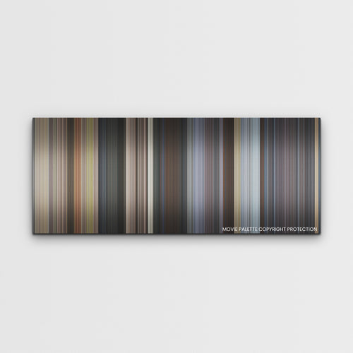 Ghosted color palette canvas print: thousands of thin vertical stripes of color