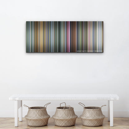 Godzilla x Kong: The New Empire color palette canvas above a white bench with three woven baskets