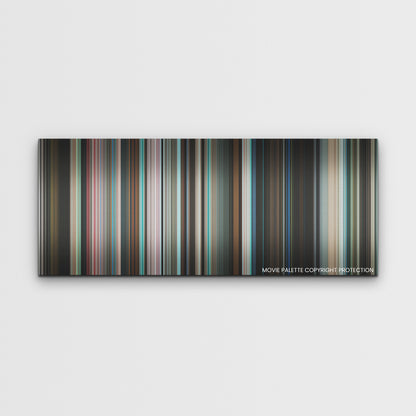 Aftersun color palette canvas print: thousands of thin vertical stripes of color