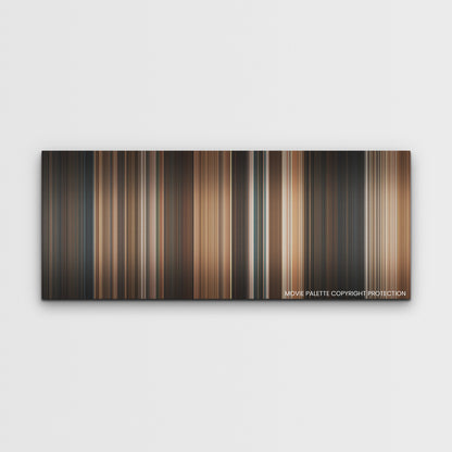 Indiana Jones and the Dial of Destiny color palette canvas print: thousands of thin vertical stripes of color