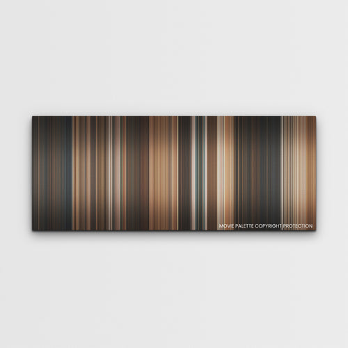 Indiana Jones and the Dial of Destiny color palette canvas print: thousands of thin vertical stripes of color