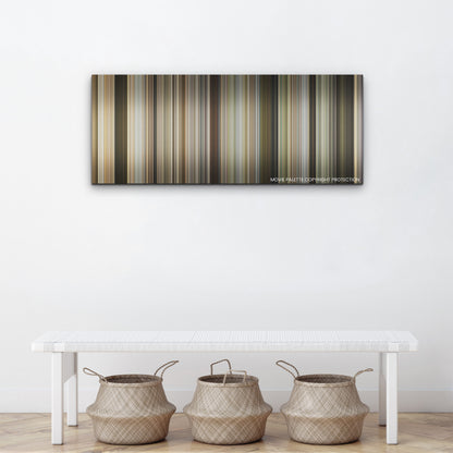 The Marksman color palette canvas above a white bench with three woven baskets