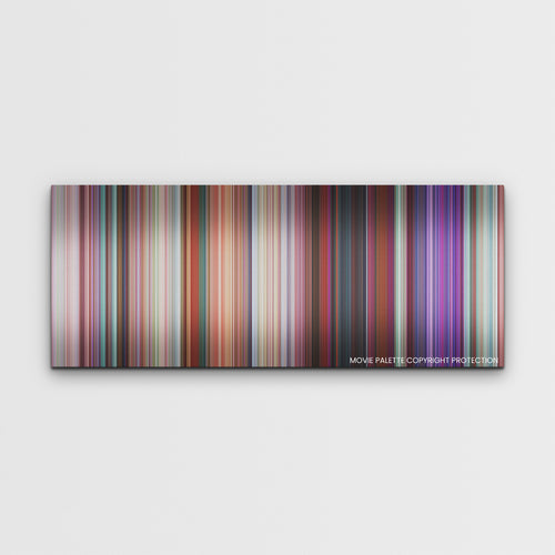 Turning Red color palette canvas print: thousands of thin vertical stripes of color