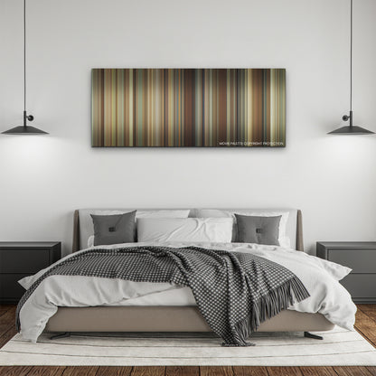 Are You There God? It's Me, Margaret. color palette canvas above a bed, between two black pendant lamps
