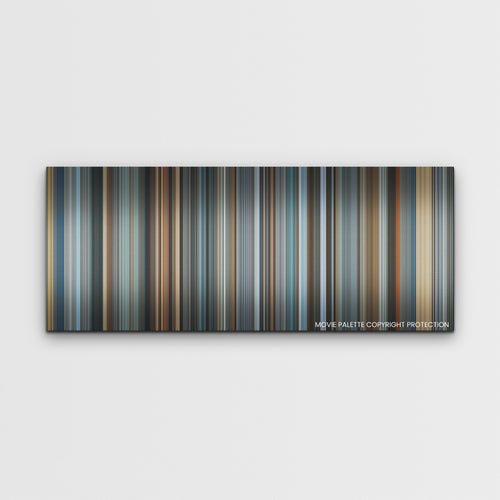 House of Gucci color palette canvas print: thousands of thin vertical stripes of color