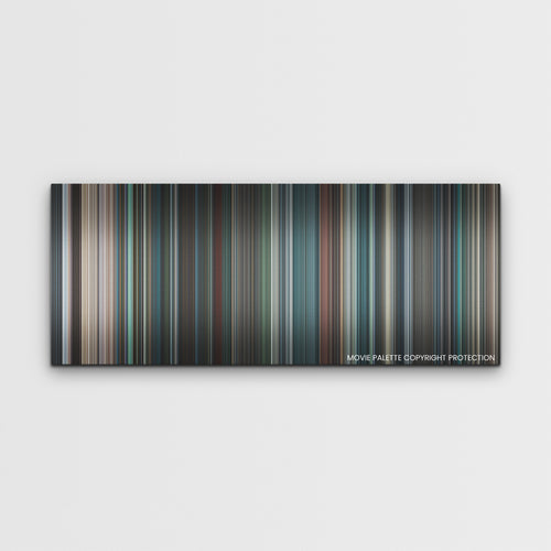 No Time to Die color palette canvas print: thousands of thin vertical stripes of color