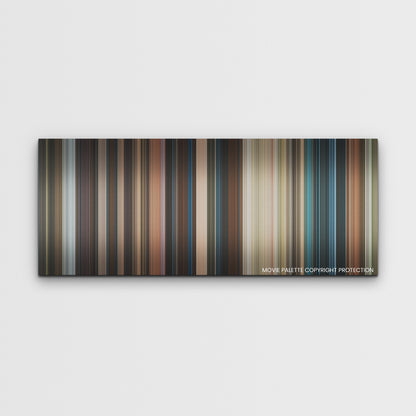 Shazam! Fury of the Gods color palette canvas print: thousands of thin vertical stripes of color
