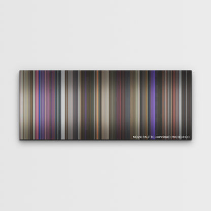 Marry Me color palette canvas print: thousands of thin vertical stripes of color