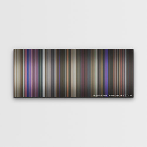 Marry Me color palette canvas print: thousands of thin vertical stripes of color