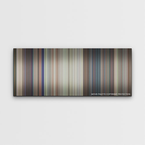 Ricky Stanicky color palette canvas print: thousands of thin vertical stripes of color