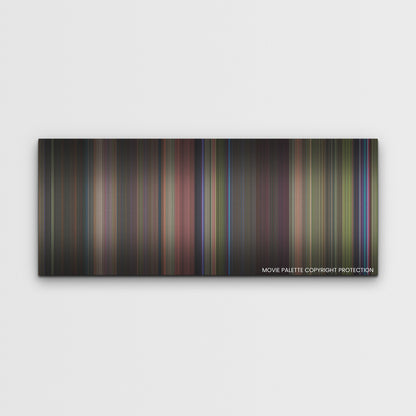 Lisa Frankenstein color palette canvas print: thousands of thin vertical stripes of color