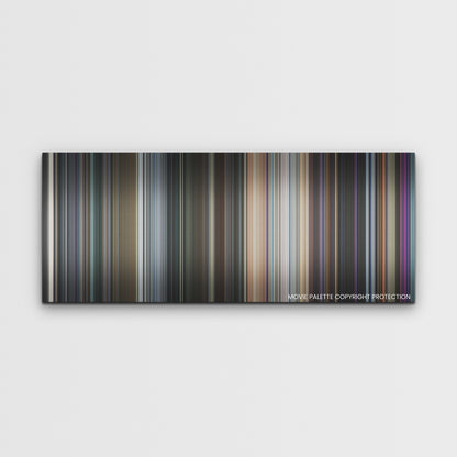 The Marvels color palette canvas print: thousands of thin vertical stripes of color