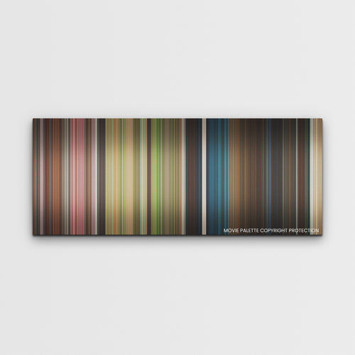 The Lost City color palette canvas print: thousands of thin vertical stripes of color