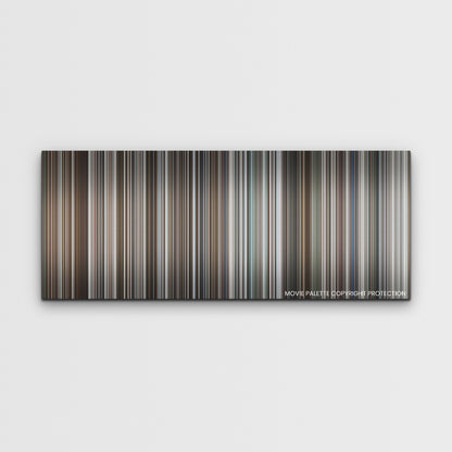 The Tinder Swindler color palette canvas print: thousands of thin vertical stripes of color