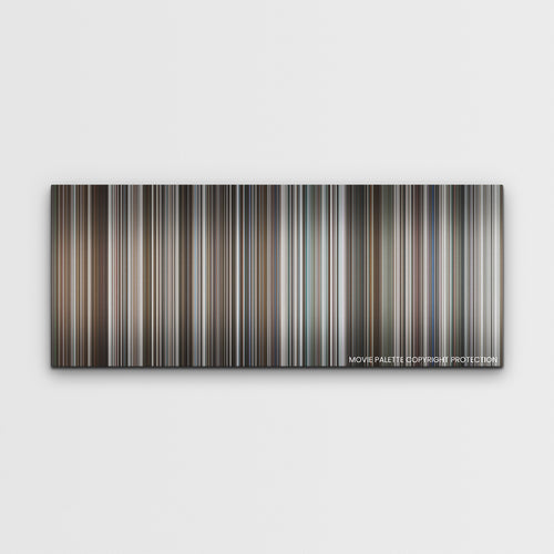 The Tinder Swindler color palette canvas print: thousands of thin vertical stripes of color