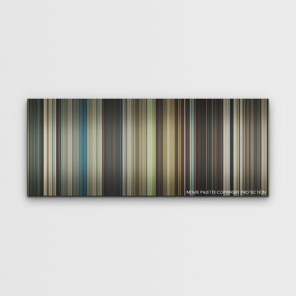 Hitman's Wife's Bodyguard color palette canvas print: thousands of thin vertical stripes of color