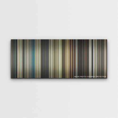 Hitman's Wife's Bodyguard color palette canvas print: thousands of thin vertical stripes of color