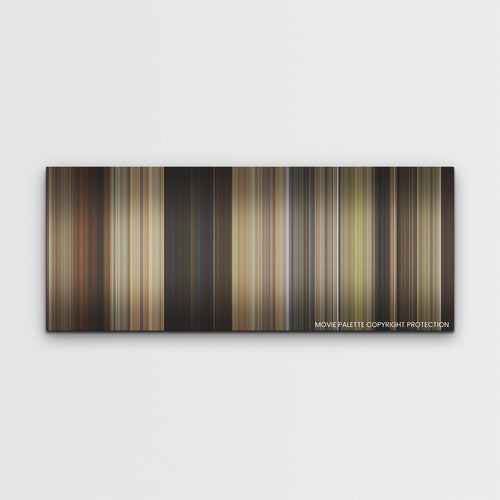 The Unbearable Weight of Massive Talent color palette canvas print: thousands of thin vertical stripes of color