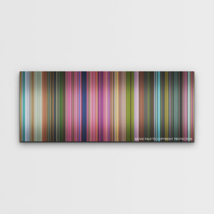 Strange World color palette canvas print: thousands of thin vertical stripes of color