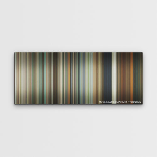 Past Lives color palette canvas print: thousands of thin vertical stripes of color