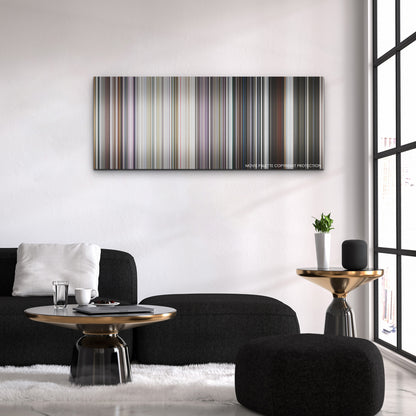 Missing color palette canvas above a black sofa with a gold-topped table