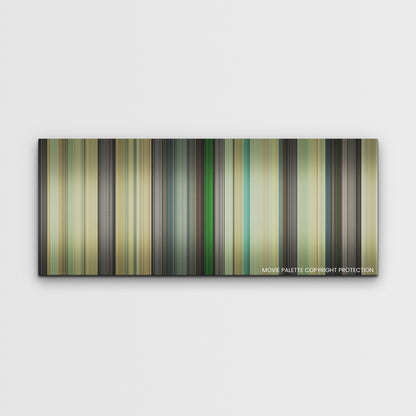 Asteroid City color palette canvas print: thousands of thin vertical stripes of color