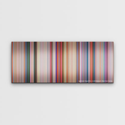 The Super Mario Bros. Movie color palette canvas print: thousands of thin vertical stripes of color