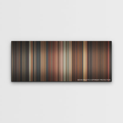 Terrifier 3 color palette canvas print: thousands of thin vertical stripes of color