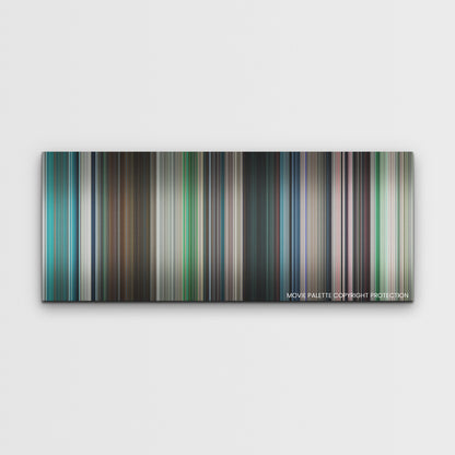 Under Paris color palette canvas print: thousands of thin vertical stripes of color