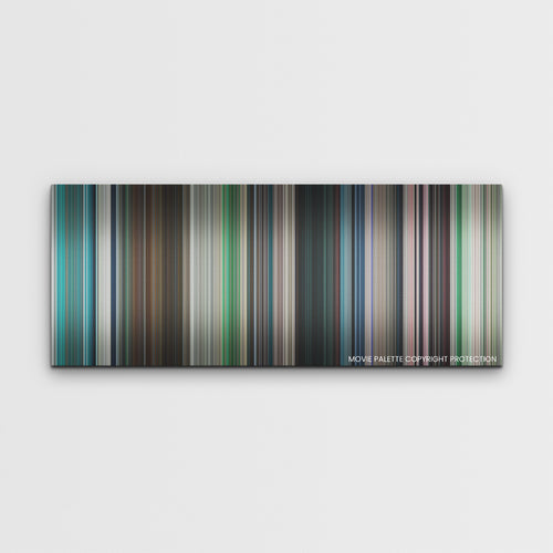 Under Paris color palette canvas print: thousands of thin vertical stripes of color