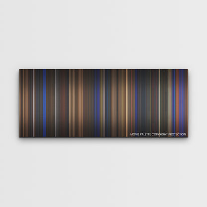 Guillermo del Toro's Pinocchio color palette canvas print: thousands of thin vertical stripes of color